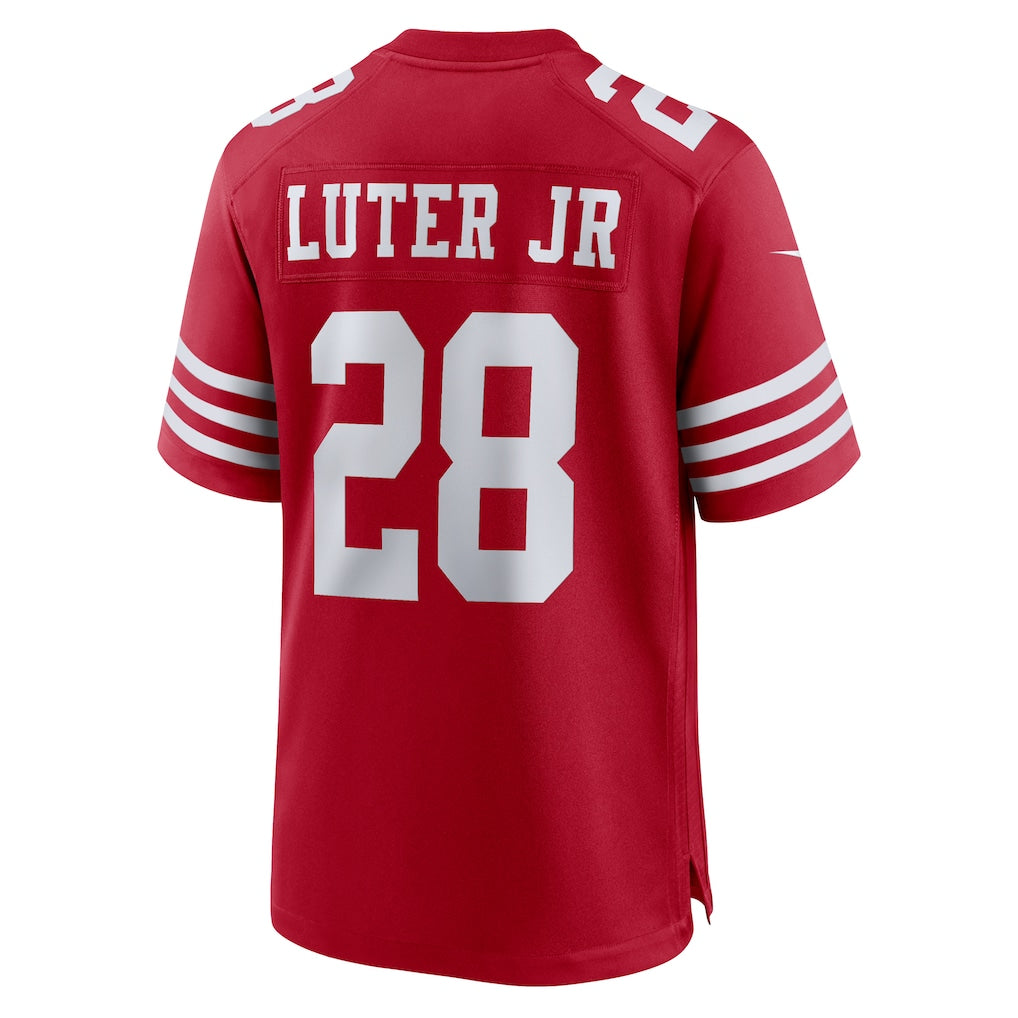 Ndoa SF.49ers #28 Darrell Luter Jr. Scarlet Game Jersey