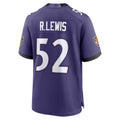 B.Ravens #52 Ray Lewis Player Purple Home Game Ndoa Stitched Jerseys