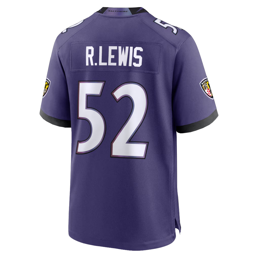 B.Ravens #52 Ray Lewis Player Purple Home Game Ndoa Stitched Jerseys