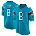 C.Panthers #8 Jaycee Horn Player Blue Game Ndoa Stitched Jerseys
