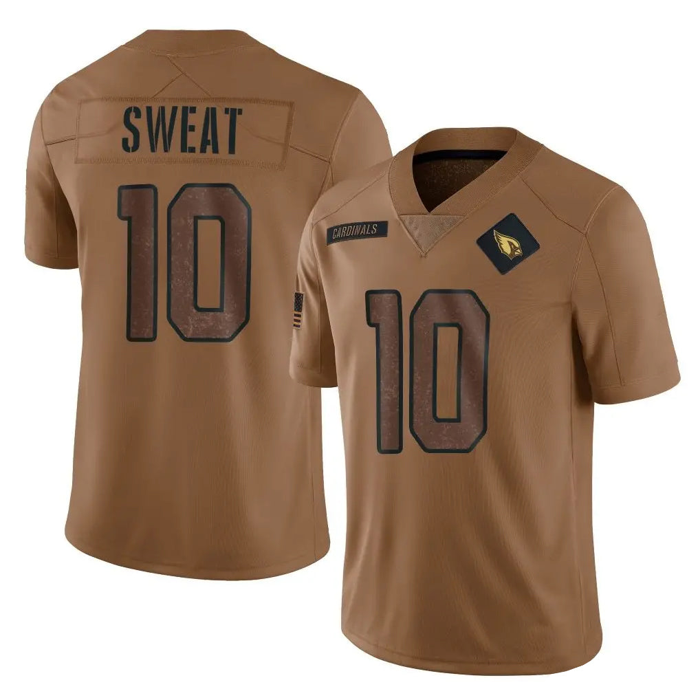 A.Cardinals #10 Josh Sweat Player Brown Limited Salute To Service Home Game Ndoa Stitched Jerseys