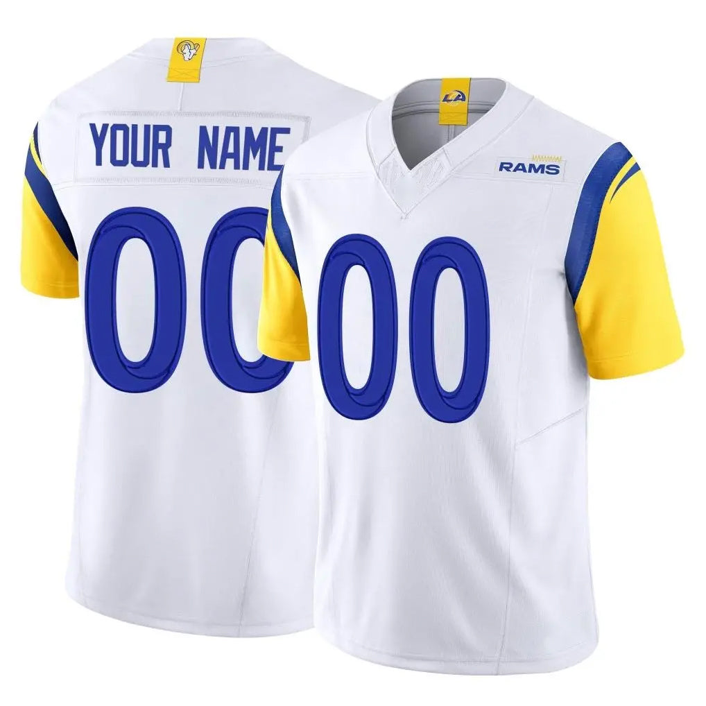 Custom LA.Rams White Limited Vapor F.U.S.E. Home Game Any Name & Numbers Ndoa Stitched Jerseys