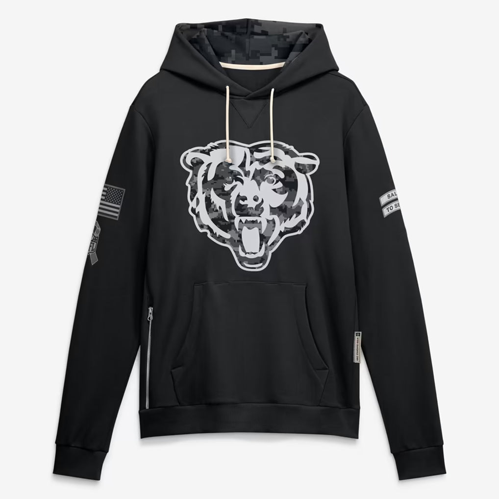 C.Bears 2026 Black Logo Pullover Hoodies Limited Game Ndoa Stitched Jerseys