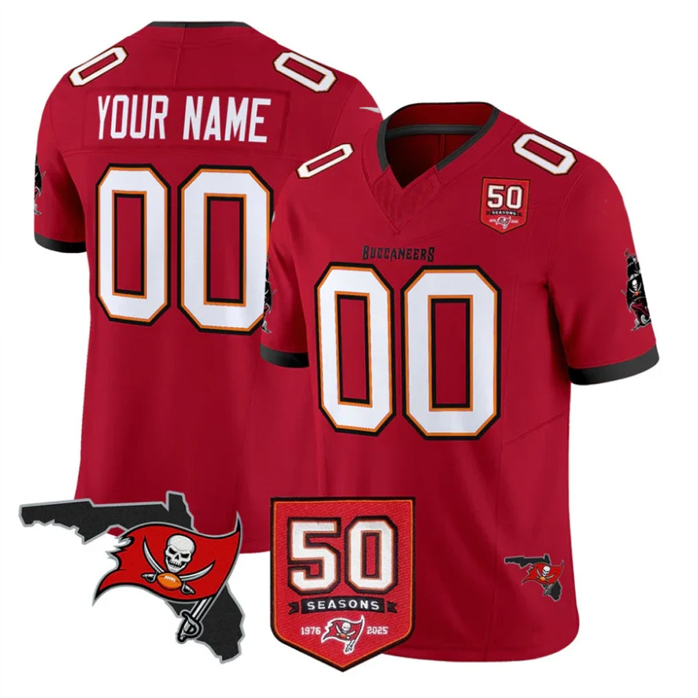 Custom TB.Buccaneers Red Limited 2026 Season Vapor F.U.S.E. Home Game Any Name & Numbers Ndoa Stitched Jerseys