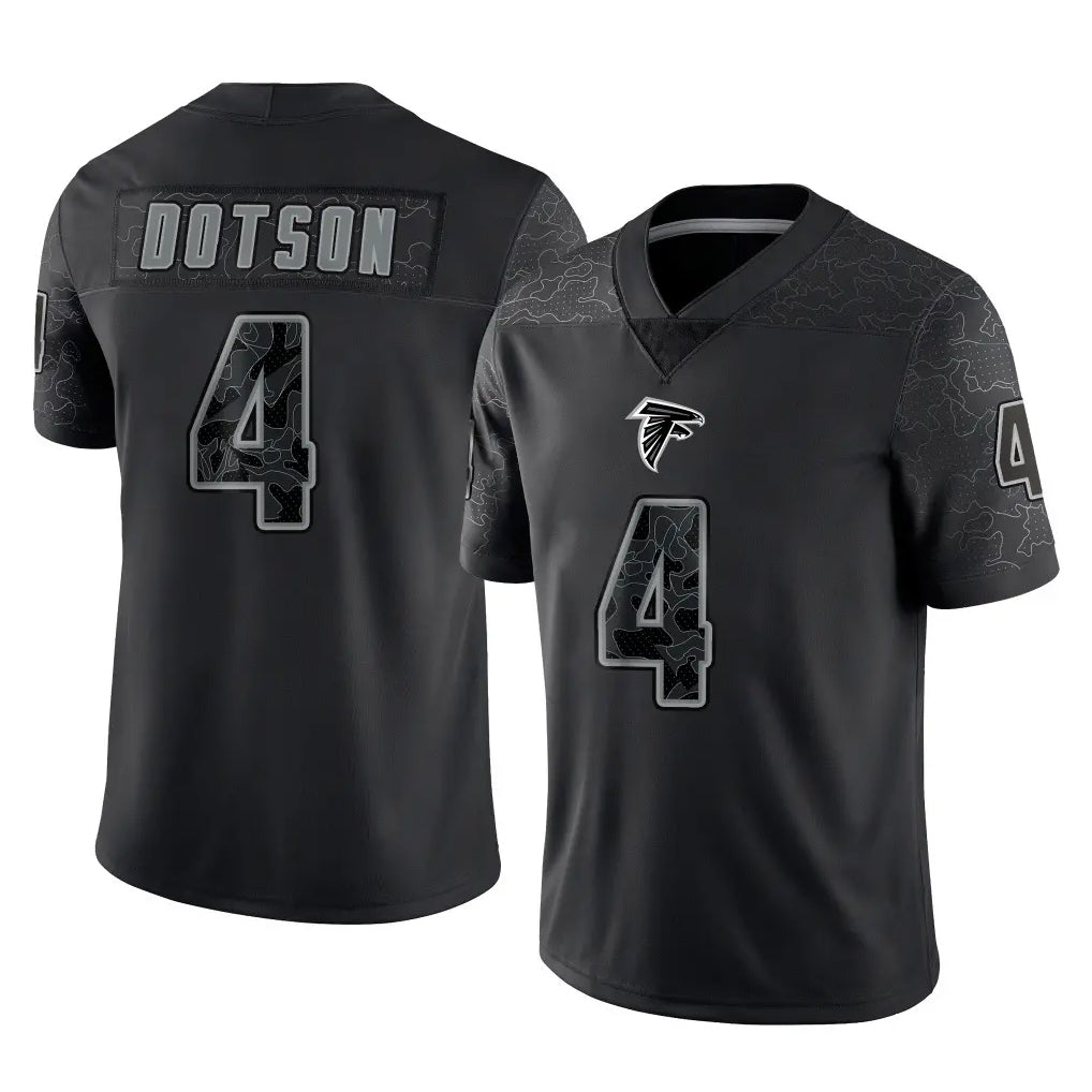 A.Falcons #4 Jahan Dotson Player Black RFLCTV Limited Game Ndoa Stitched Jerseys