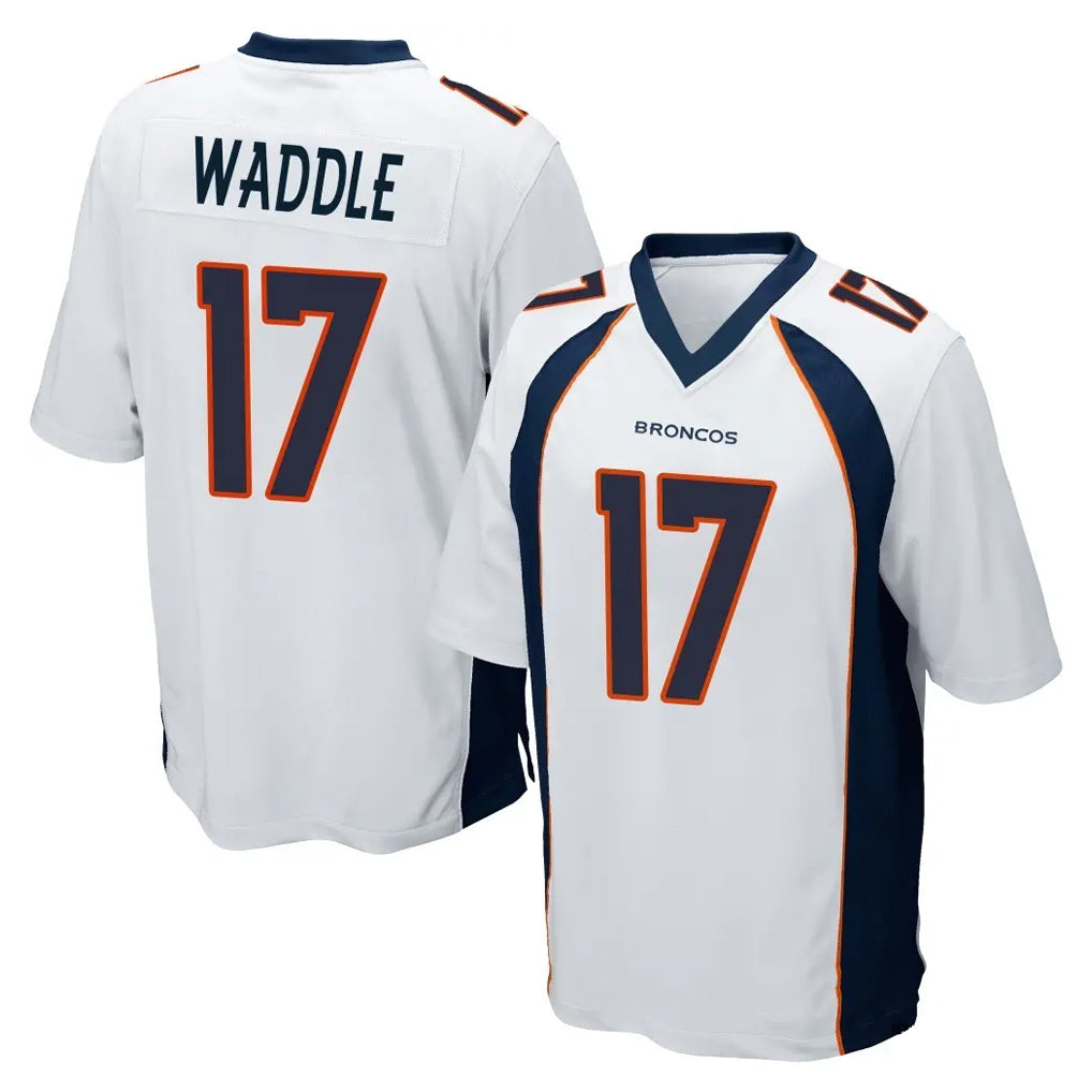 D.Broncos #17 Jaylen Waddle Player White Game Ndoa Stitched Jerseys