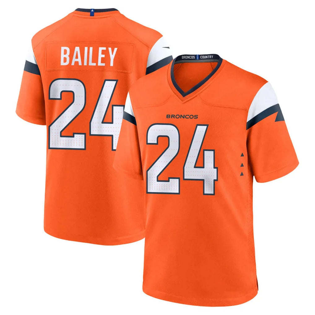 D.Broncos #24 Champ Bailey Player Orange Home Game Ndoa Stitched Jerseys