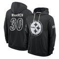 P.Steelers #30 Jaylen Warren Player 2026 Black Logo Pullover Hoodies Limited Game Ndoa Stitched Jerseys