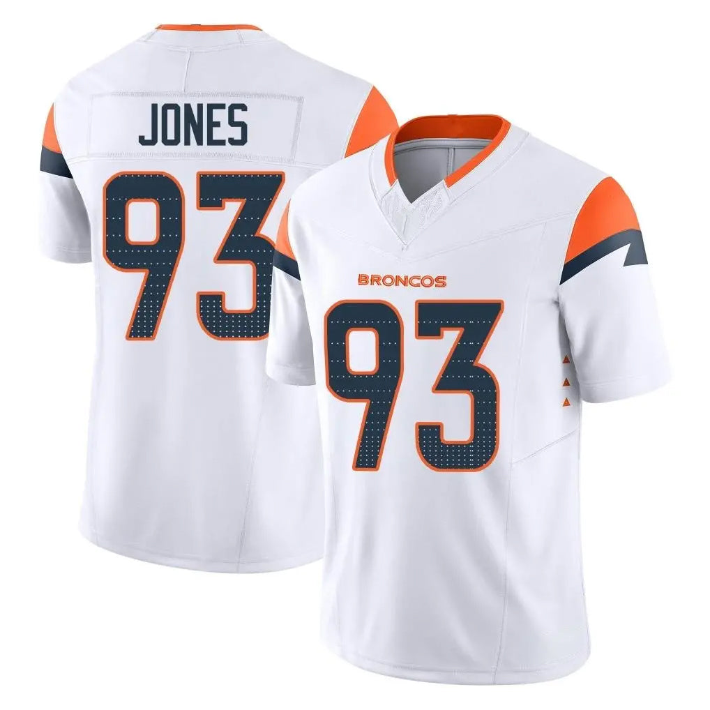 D.Broncos #93 D.J. Jones Player White Limited Vapor F.U.S.E. Home Game Ndoa Stitched Jerseys