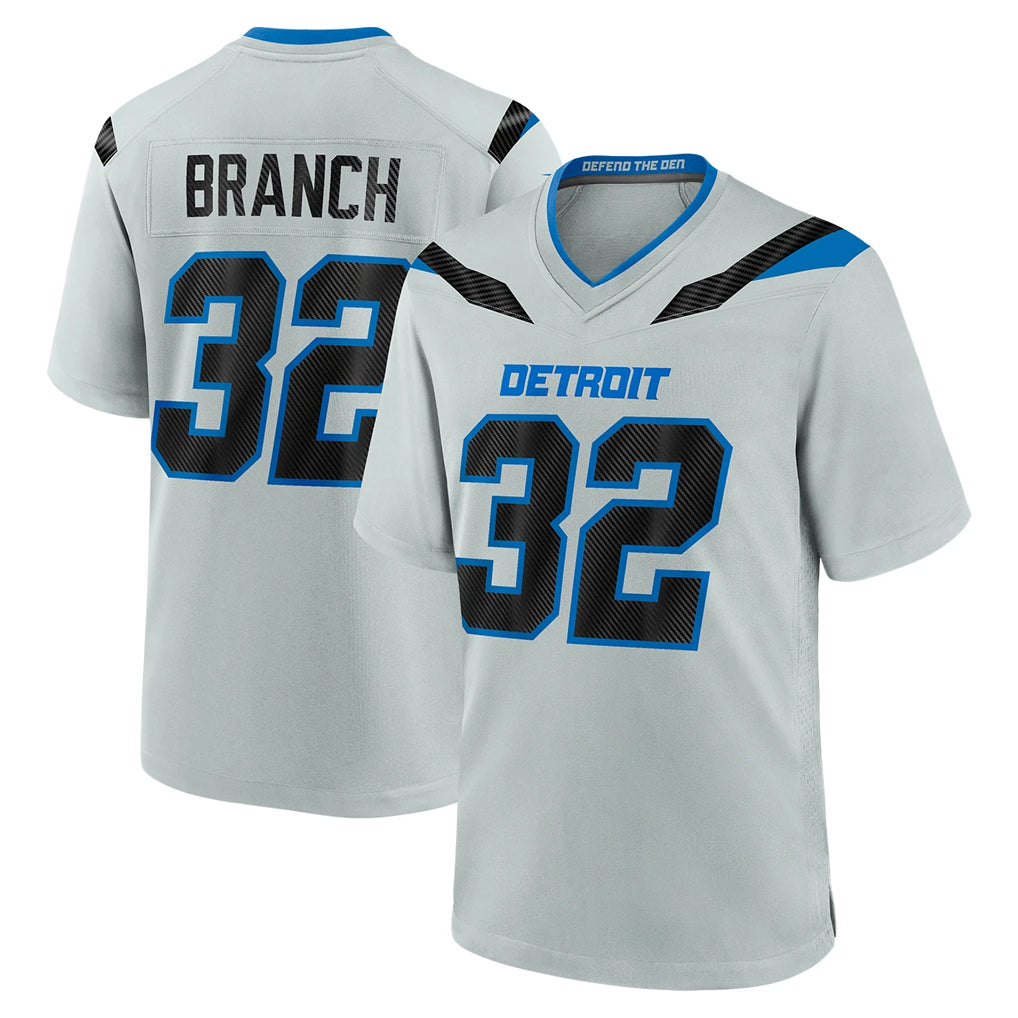 D.Lions #32 Brian Branch Player Silver 2026 Rivalries Collection Home Game Ndoa Stitched Jerseys