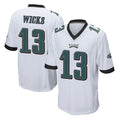 P.Eagles #13 Dontayvion Wicks Player White Home Game Ndoa Stitched Jerseys