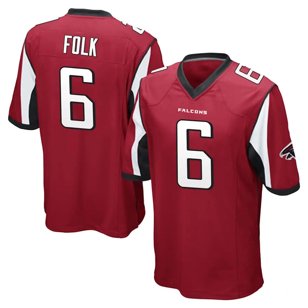 A.Falcons #6 Nick Folk Player Red Color Vapor Home Game Ndoa Stitched Jerseys