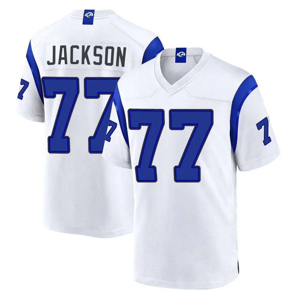 LA.Rams #77 Alaric Jackson Player White Fearsome Home Game Ndoa Stitched Jerseys