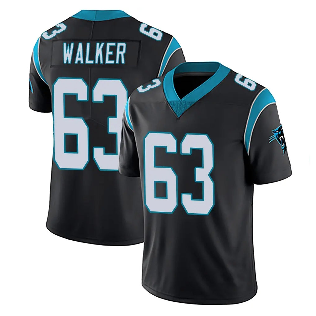 C.Panthers #63 Rasheed Walker Player Black Vapor Untouchable Limited Game Ndoa Stitched Jerseys (2)
