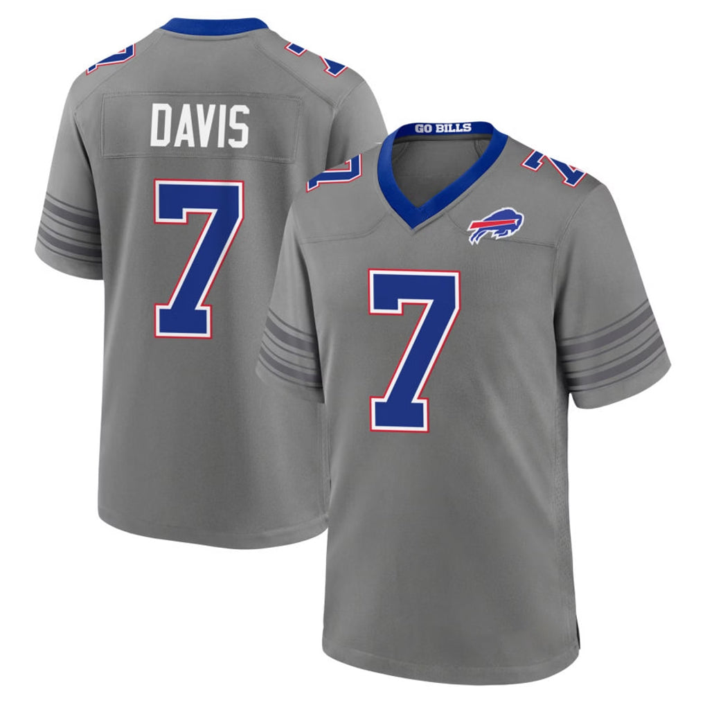 B.Bills #7 Ray Davis Player Gray Nickel City Home Game Stitched Jerseys