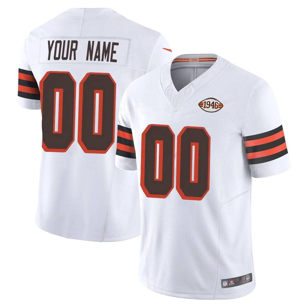 Custom C.Browns White Limited Vapor F.U.S.E. Alternate Game Any Name & Numbers Ndoa Stitched Jerseys