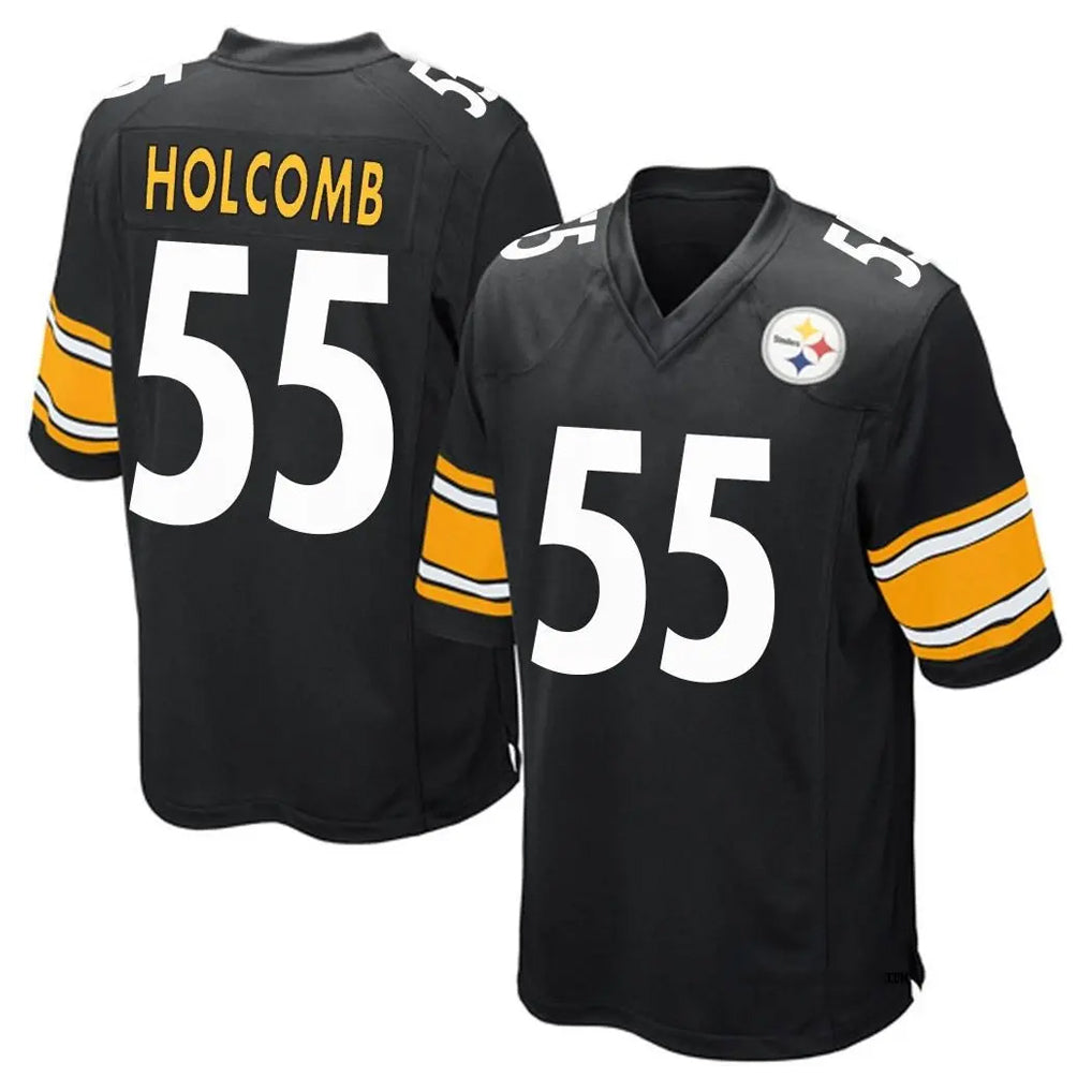 P.Steelers #55 Cole Holcomb Player Black Black Home Game Ndoa Stitched Jerseys