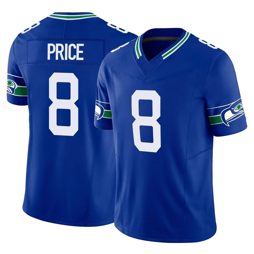 S.Seahawks #8 Jadarian Price Player Royal Limited Throwback Vapor F.U.S.E. Home Game Ndoa Stitched Jerseys