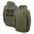 A.Cardinals #22 Tyler Allgeier Player Olive Salute to Service Pullover Hoodies Limited Ndoa Stitched Jerseys
