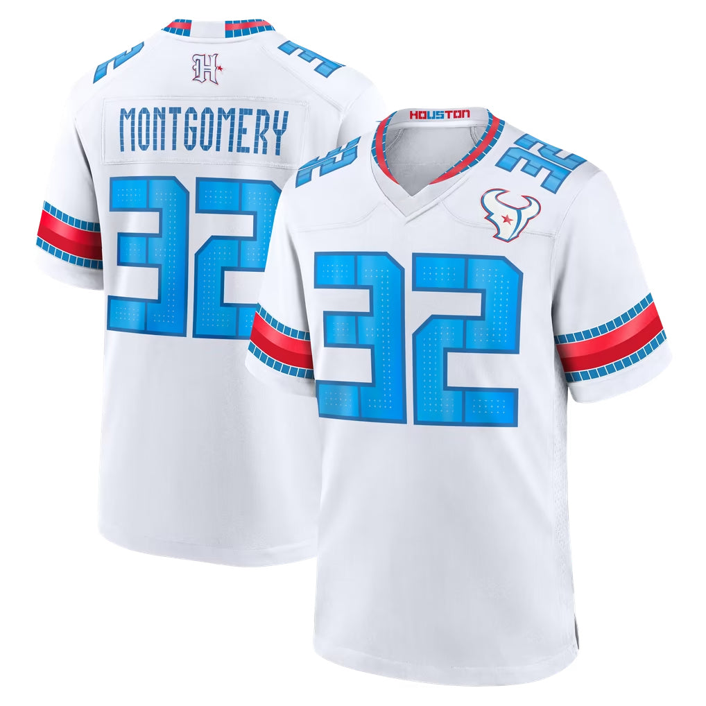 H.Texans #32 David Montgomery Player Whtie 2026 Rivalries Vapor Home Game Ndoa Stitched jerseys