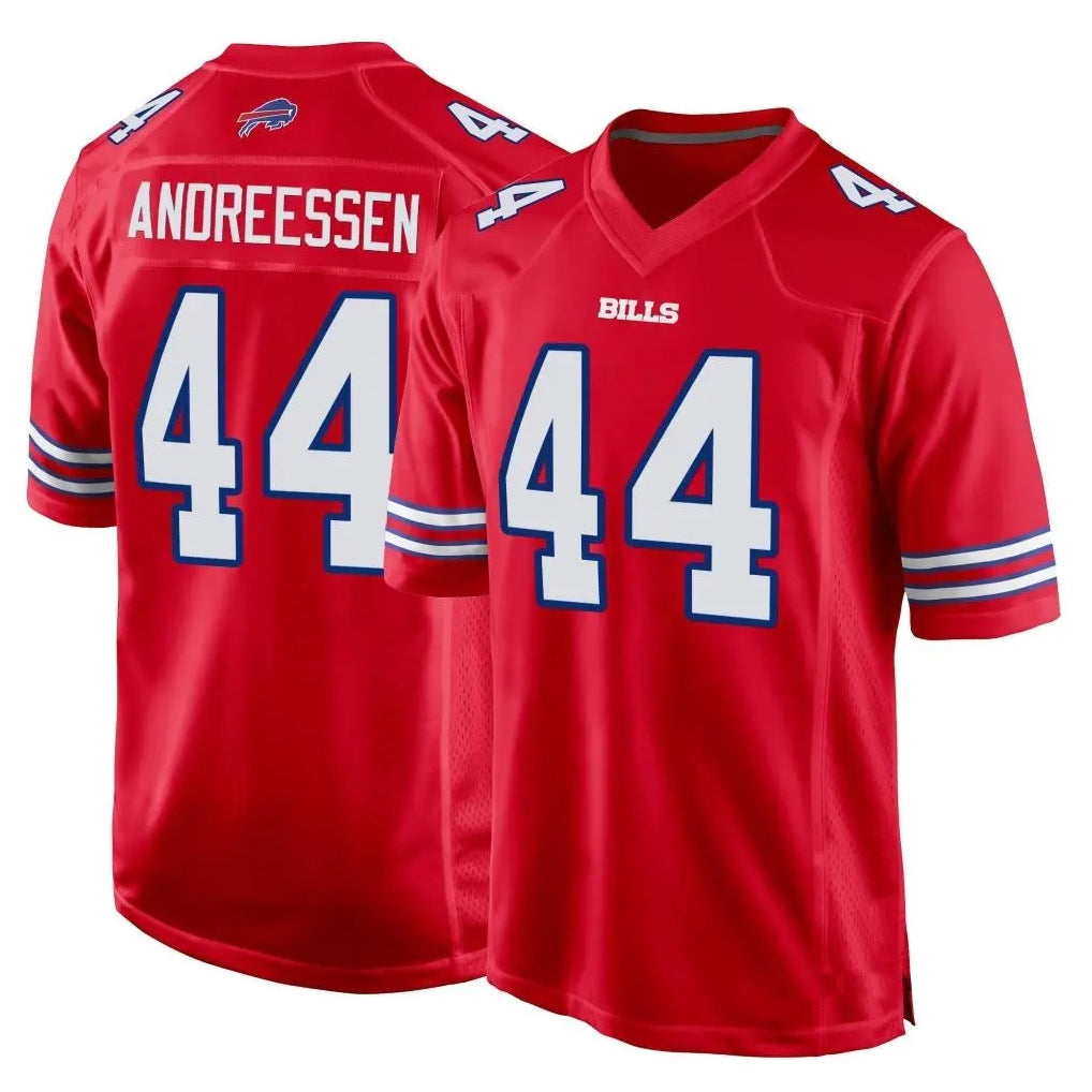B.Bills #44 Joe Andreessen Player Red Home Game Ndoa Stitched Jerseys