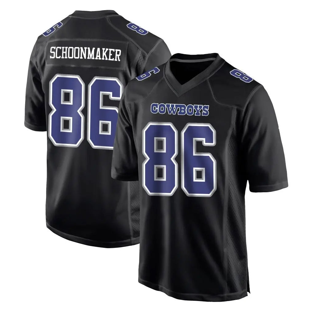 D.Cowboys #86 Luke Schoonmaker Player Carbon Black Fashion Home Game Ndoa Stitched Jerseys