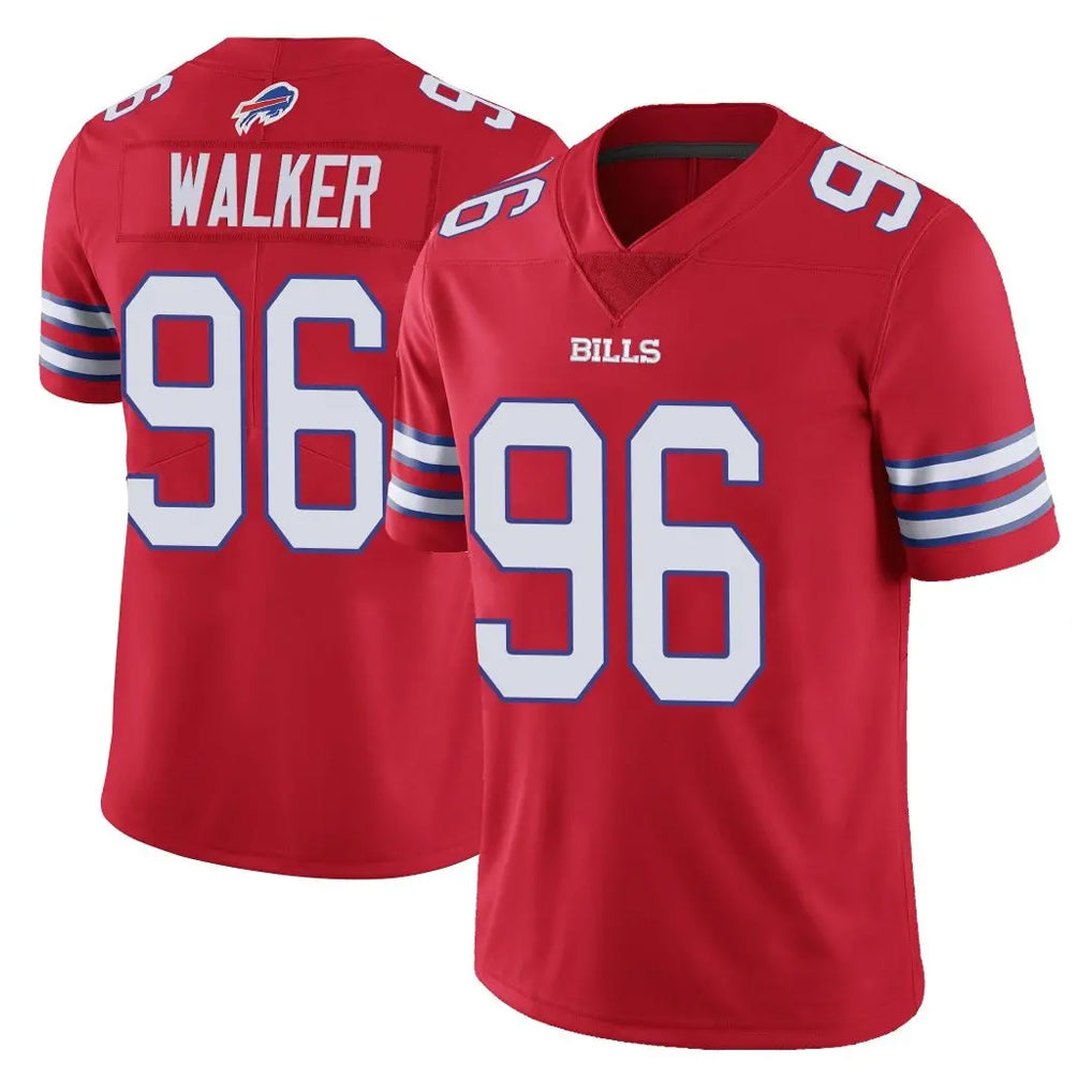 B.Bills #96 Deone Walker Player Red Vapor Untouchable Limited Ndoa Stitched Jerseys