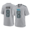 C.Panthers #8 Jaycee Horn Player Gray Atmosphere Fashion Game Ndoa Stitched Jerseys
