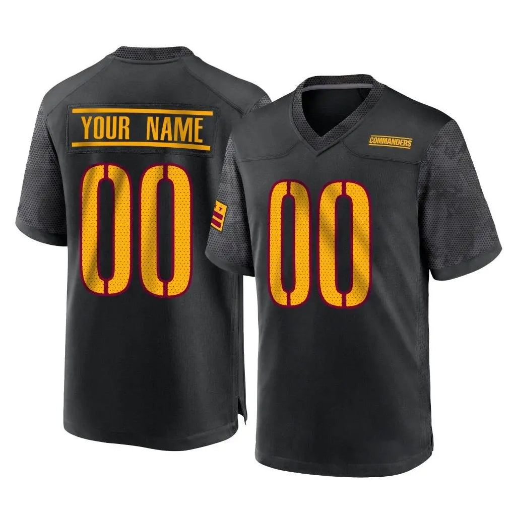 Custom W.Commanders Black Home Game Any Name & Numbers Ndoa Stitched Jerseys