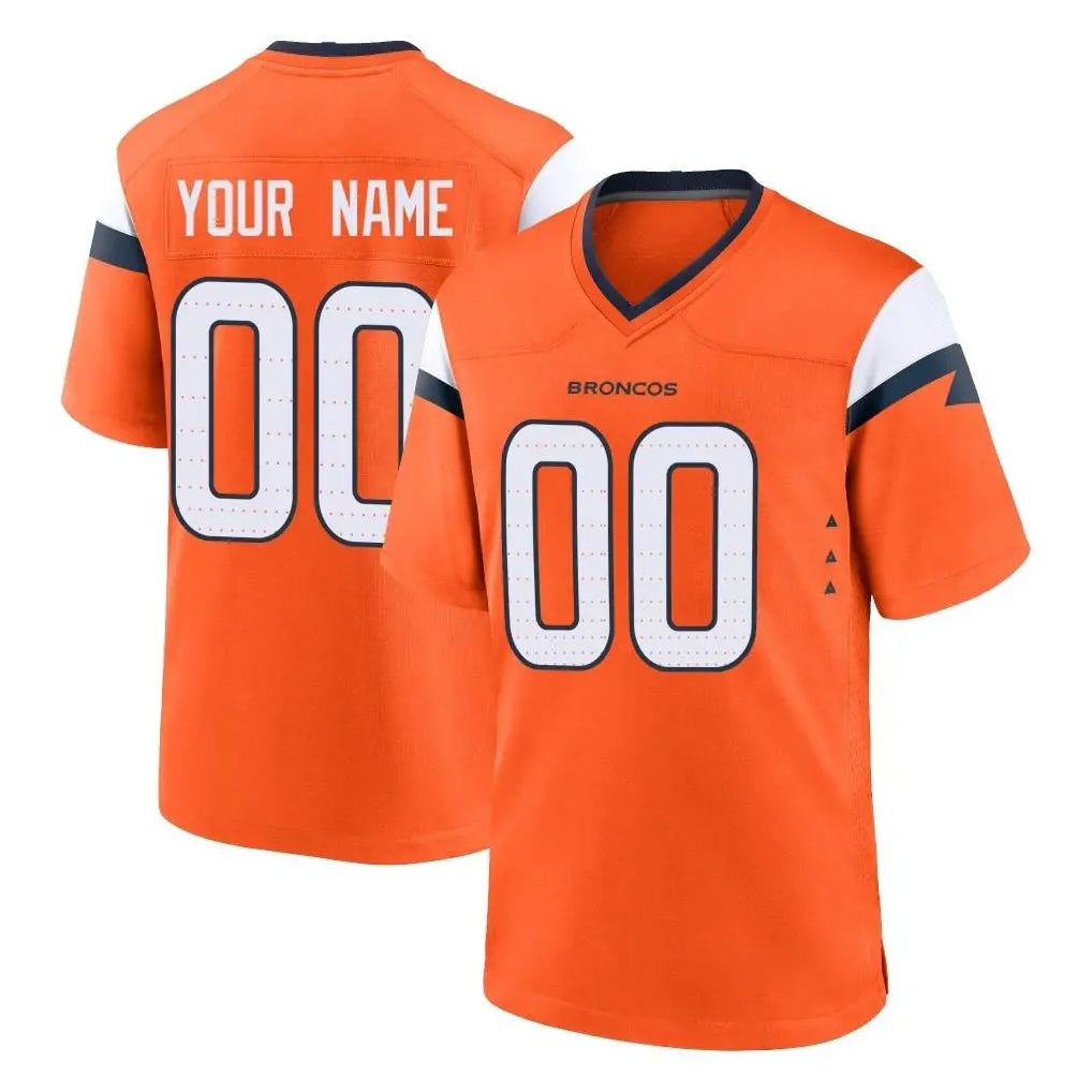 Custom D.Broncos Orange Home Game Any Name & Numbers Ndoa Stitched Jerseys