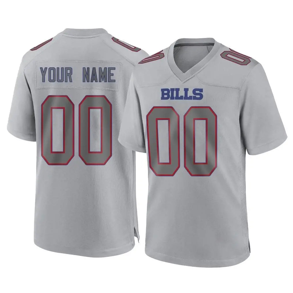 Custom B.Bills Gray Fashion Home Game Any Name & Numbers Ndoa Stitched Jerseys