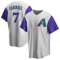 Ndoa A.Diamondbacks #7 Corbin Carroll Player Cream Throwback Cooperstown Limited Personalized Stitched Jerseys