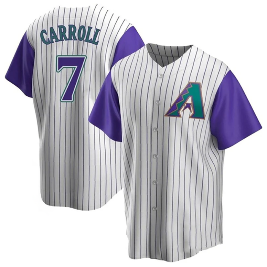 Ndoa A.Diamondbacks #7 Corbin Carroll Player Cream Throwback Cooperstown Limited Personalized Stitched Jerseys