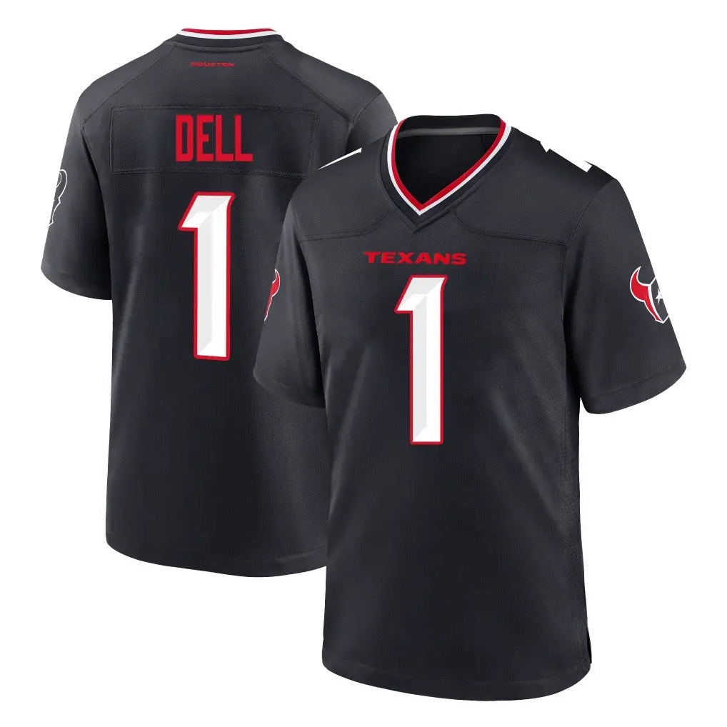 H.Texans #1 Tank Dell Player Navy Team Home Game Ndoa Stitched Jerseys