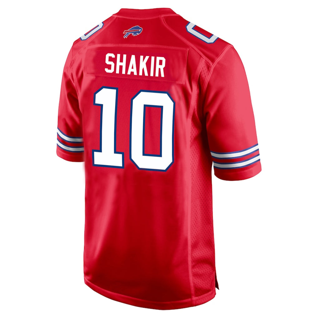 B.Bills #10 Khalil Shakir Player Red Home Game Ndoa Stitched Jerseys