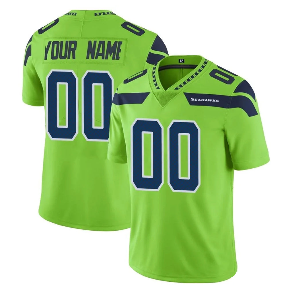 Custom S.Seahawks Green Limited Color Rush Home Game Any Name & Numbers Ndoa Stitched Jerseys