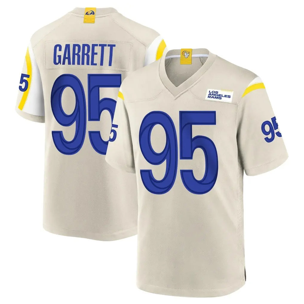 LA.Rams #95 Myles Garrett Player Bone Home Game Ndoa Stitched Jerseys