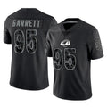LA.Rams #95 Myles Garrett Player Black Limited Reflective Home Game Ndoa Stitched Jerseys