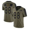 B.Bills #88 Dawson Knox Player Olive Salute To Service Limited Game Ndoa Stitched Jerseys