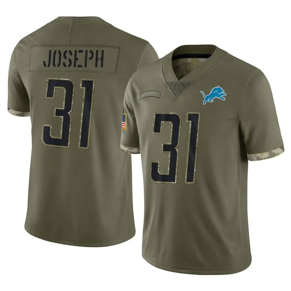 D.Lions #31 Kerby Joseph Player Olive Salute To Service Limited Ndoa Stitched Jerseys