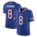 B.Bills #8 Terrel Bernard Player Royal Vapor Untouchable Limited Ndoa Stitched Jerseys