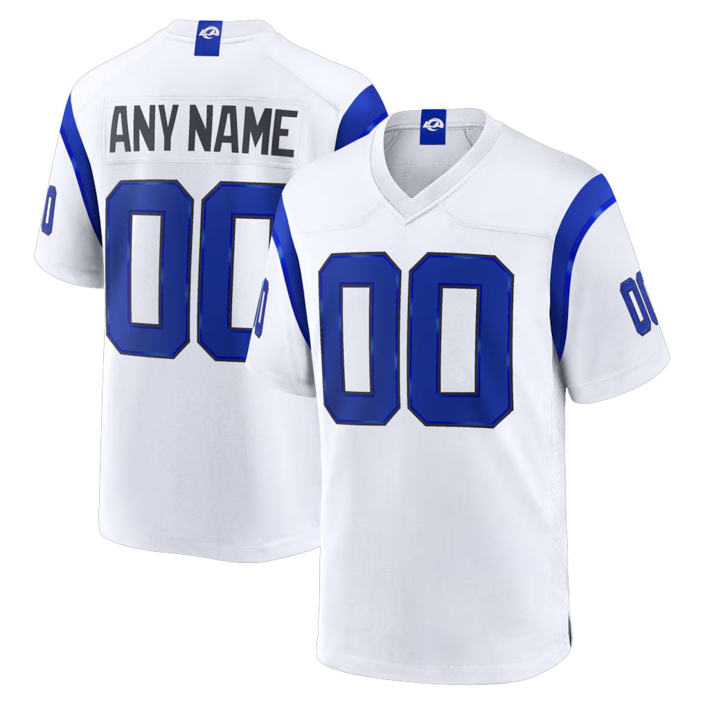 Custom LA.Rams Fearsome White Home Game Any Name & Numbers Ndoa Stitched Jerseys