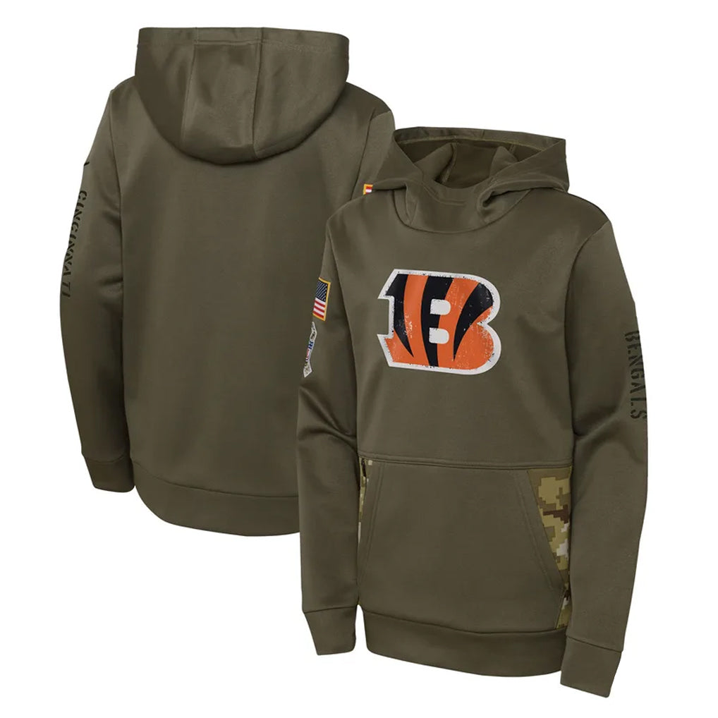 C.Bengals ## Bengals Blank Player Olive Salute to Service Performance Pullover Hoodie Ndoa Stitched Jerseys
