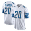 D.Lions #20 Barry Sanders Player White Home Game Ndoa Stitched Jerseys