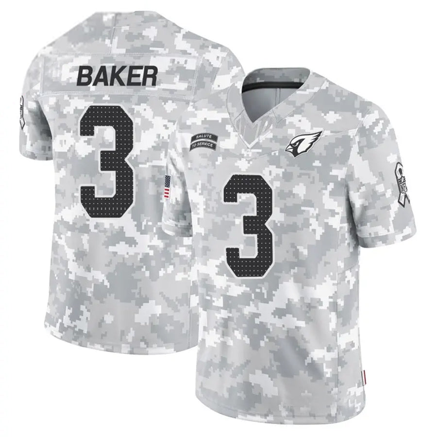 A.Cardinals #3 Budda Baker Player Camo Salute to Service Limited Ndoa Stitched Jerseys