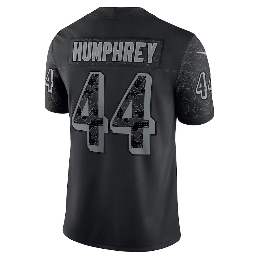 B.Ravens #44 Marlon Humphrey Player Black RFLCTV Limited Ndoa Stitched Jerseys