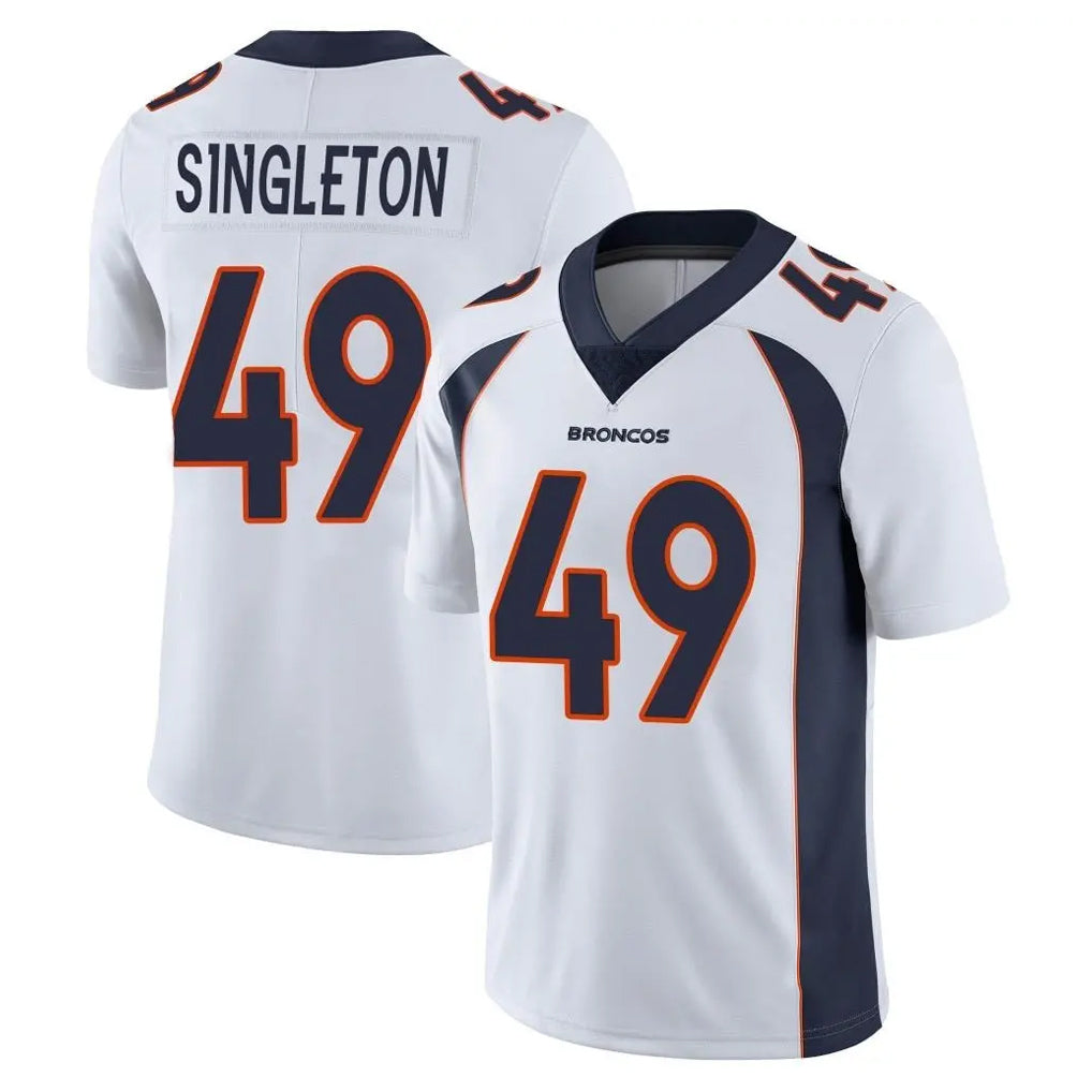 D.Broncos #49 Alex Singleton Player White Vapor Untouchable Limited Home Game Ndoa Stitched Jerseys