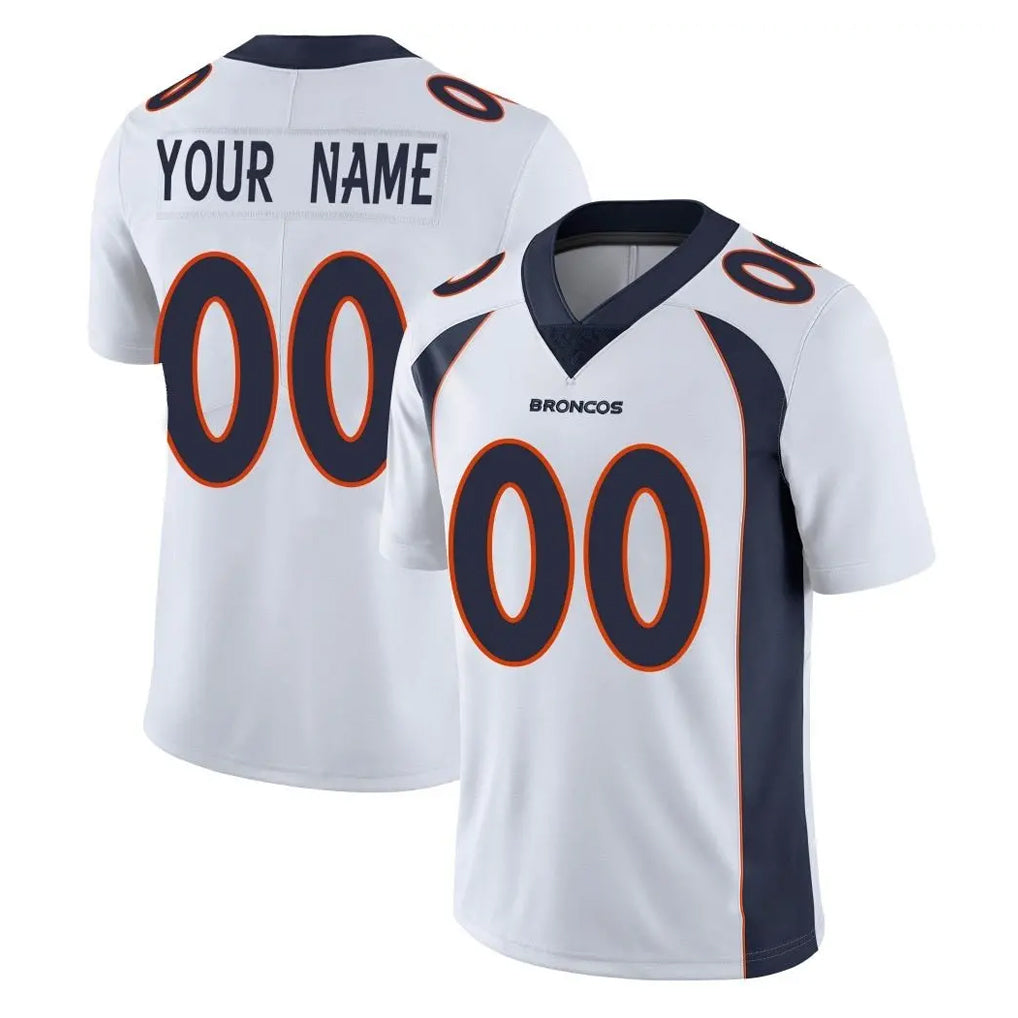 Custom D.Broncos White Vapor Untouchable Limited Home Game Any Name & Numbers Ndoa Stitched Jerseys