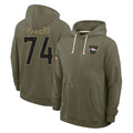 D.Broncos #74 Ben Powers Player Olive Salute to Service Pullover Hoodies Limited Ndoa Stitched Jerseys