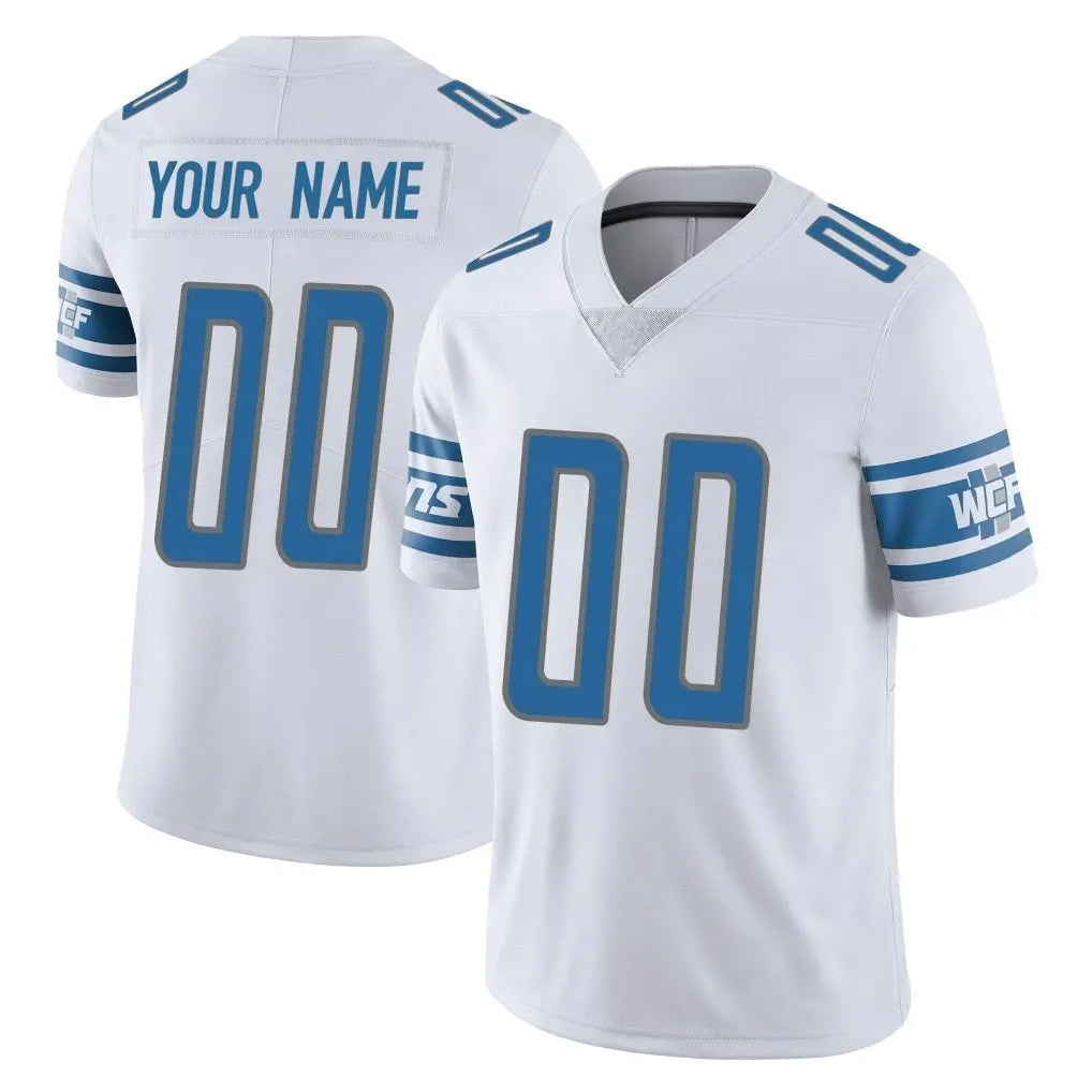 Custom D.Lions White Limited Vapor Untouchable Home Game Any Name & Numbers Ndoa Stitched Jerseys